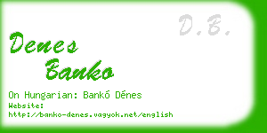 denes banko business card
