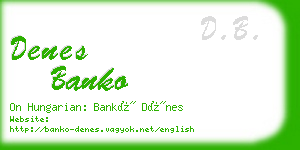 denes banko business card